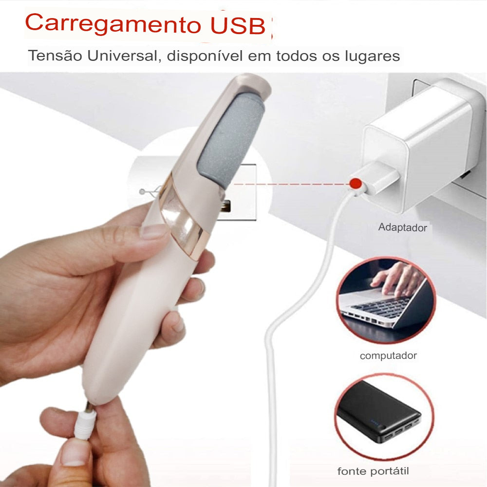Removedor de Callos y Grietas Eléctrico Recargable + (CABLE USB DE REGALO)