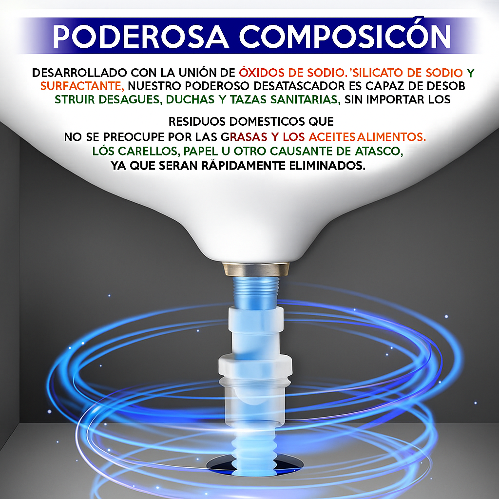 Wild Tornado – Destapador Potente para Piletas y Desagües